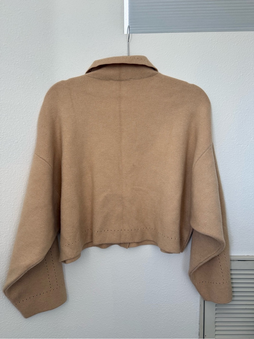 Mango Cropped Camel Button-Front Knit Jacket - Picture 2 of 3